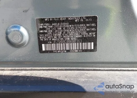 2011 Subaru Forester 2.5X z USA, uszkodzony, nr VIN JF2SHABC4BH741353